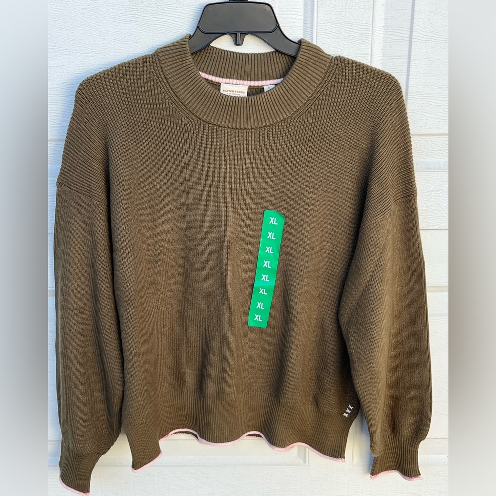 Anthropologie Scotch & Soda Women Sweater pullover Olive XL
